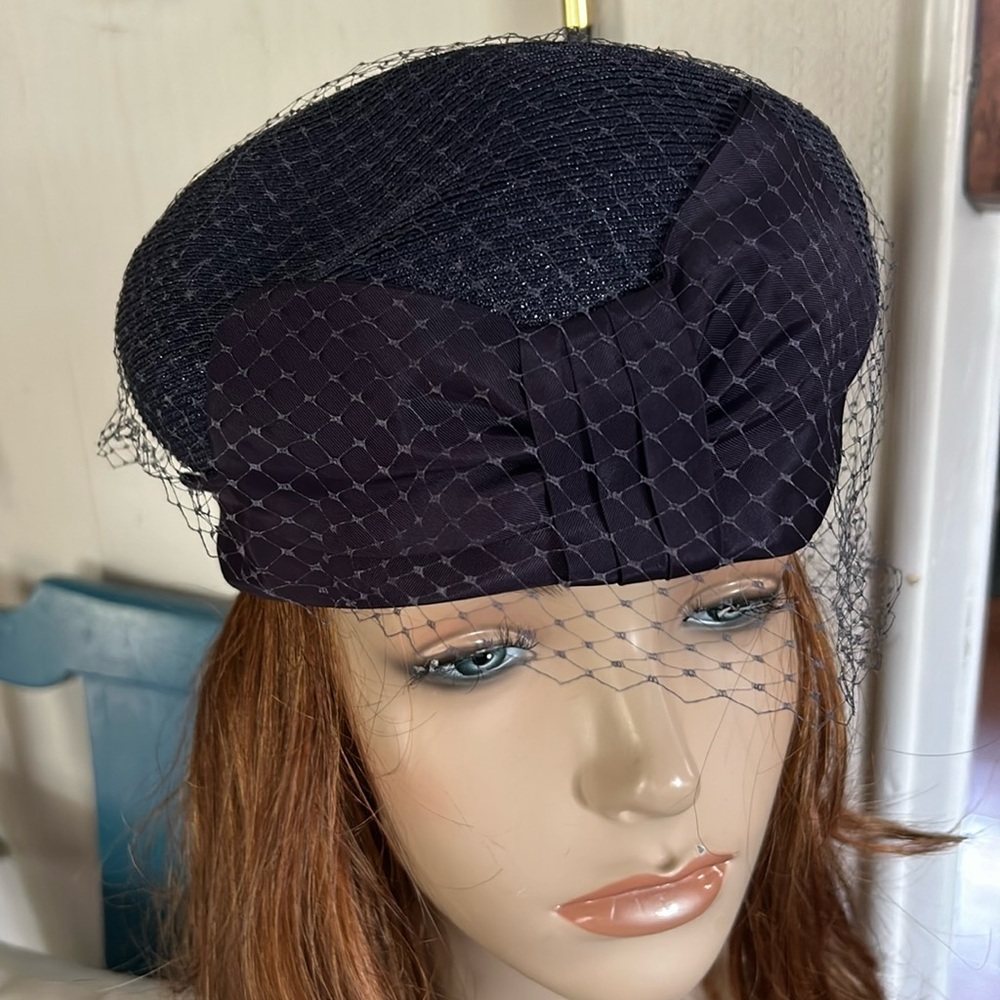 Vintage Navy Blue Netted Hat